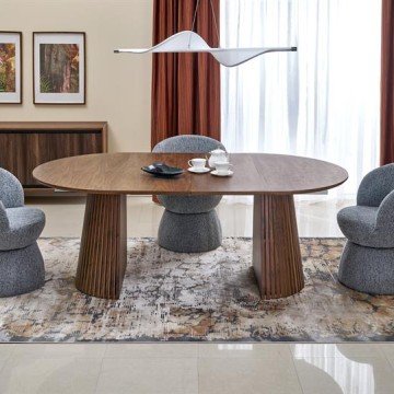 Фото1.Розкладний стіл FARGO, стільниця - горіх, ніжки - горіх (2 шт. = 1 шт.)